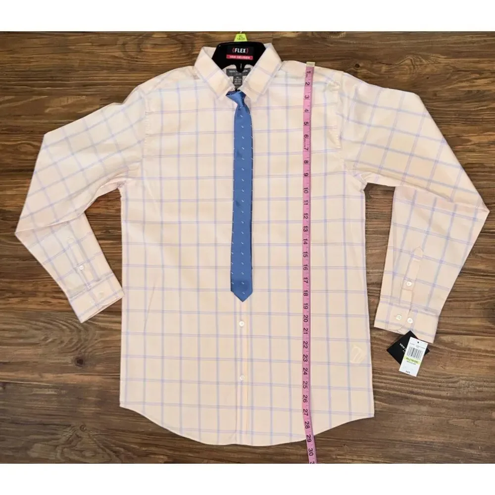 Van Heusen Apricot And Blue‎ Button Up Long Sleeve 18/20